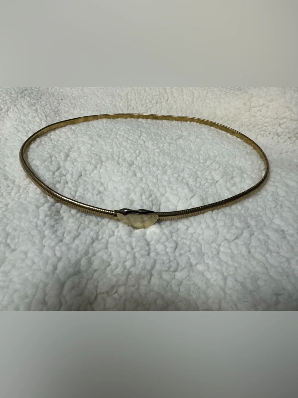 Vintage Goldtone Heart Stretch Serpentine Belt - Women Accessories 27-32” - Picture 1 of 4